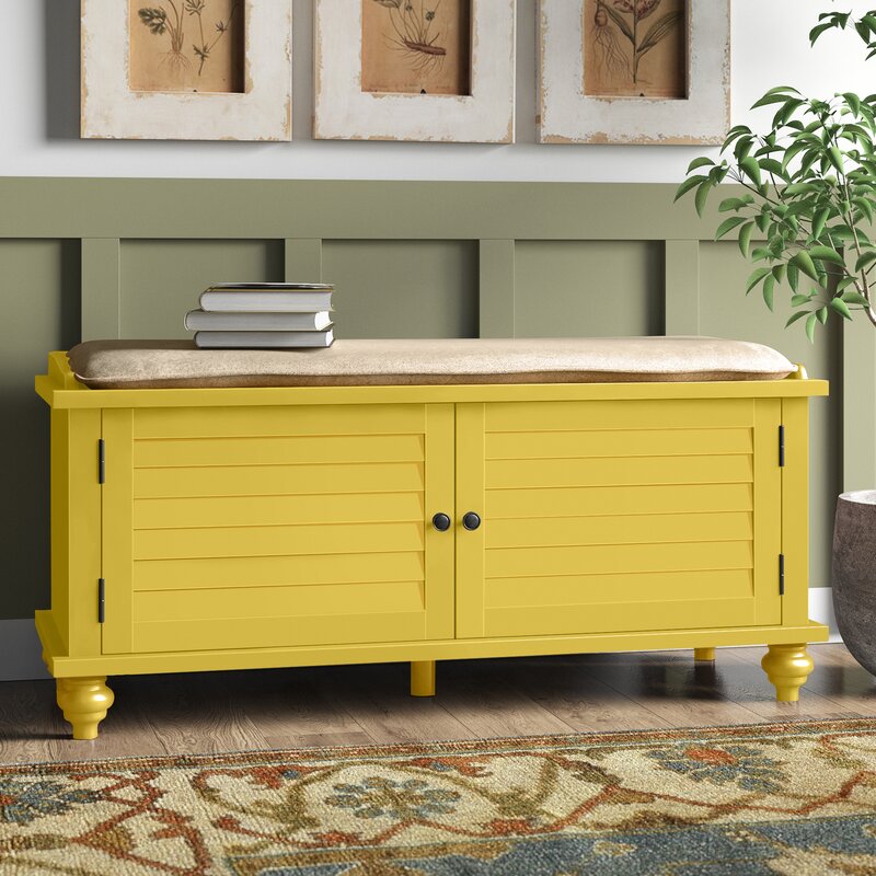 Velvet Cabinet Storage Bench Perfect Place to Store Spare Blankets