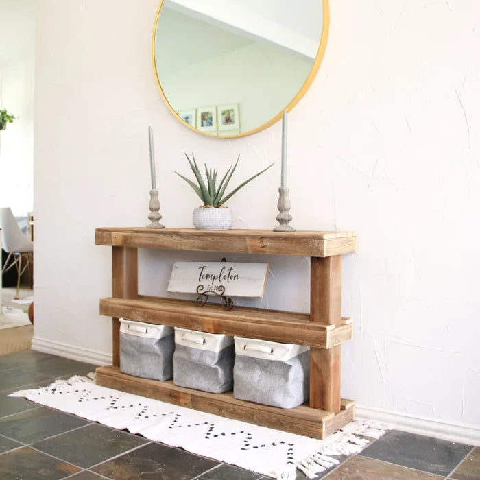 Natural wood foyer sales table