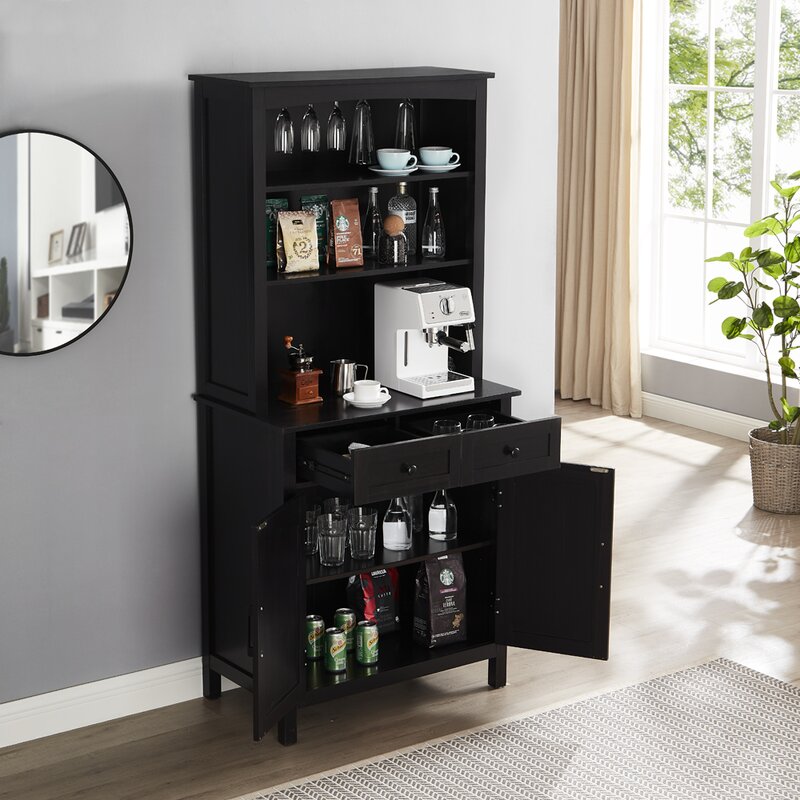 Black Jill Zarin Coffee Station Hutch Beautifully Designed Bar