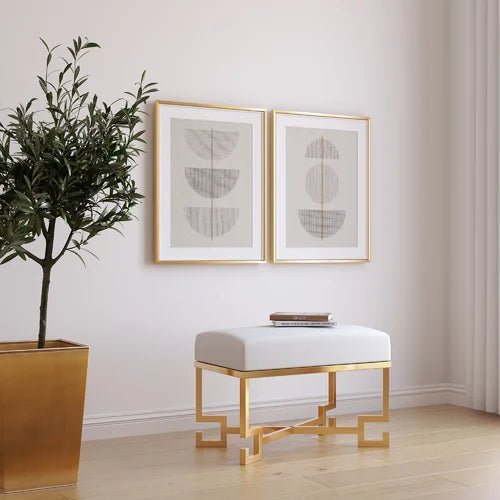 Gold Kadenn 18 Tall Stainless Steel Vanity Stool Angular Polished Metal Base