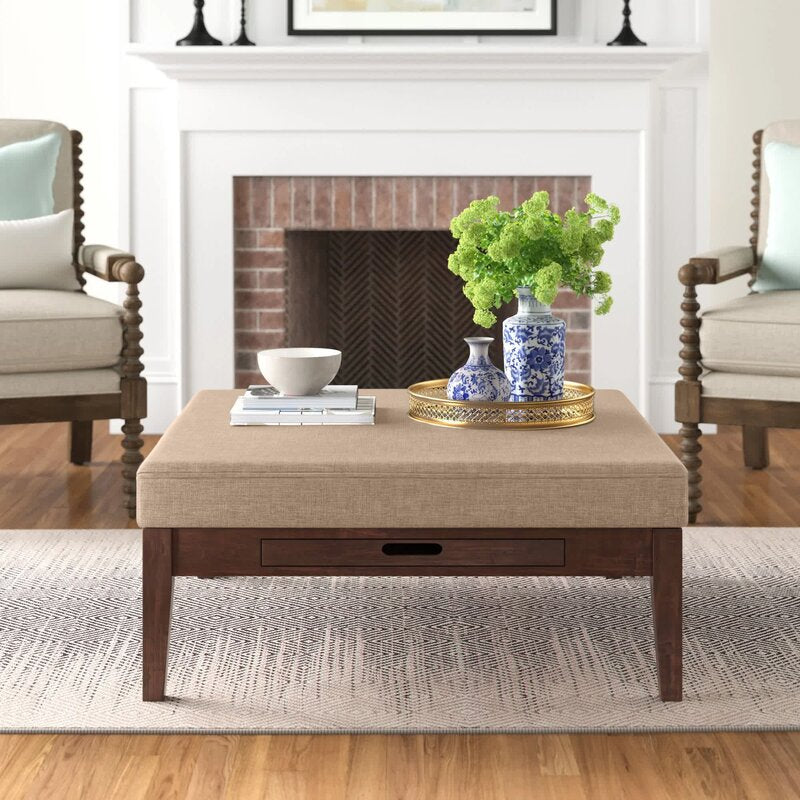 Square cocktail ottoman with sales storage