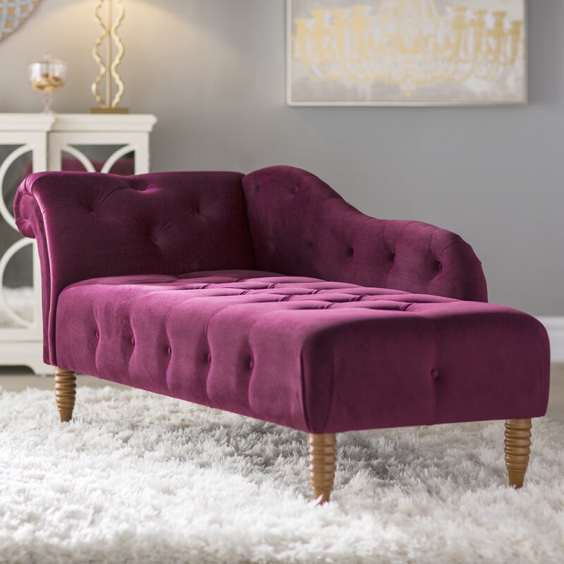 Kannon Tufted Right Arm Chaise Lounge Burgundy