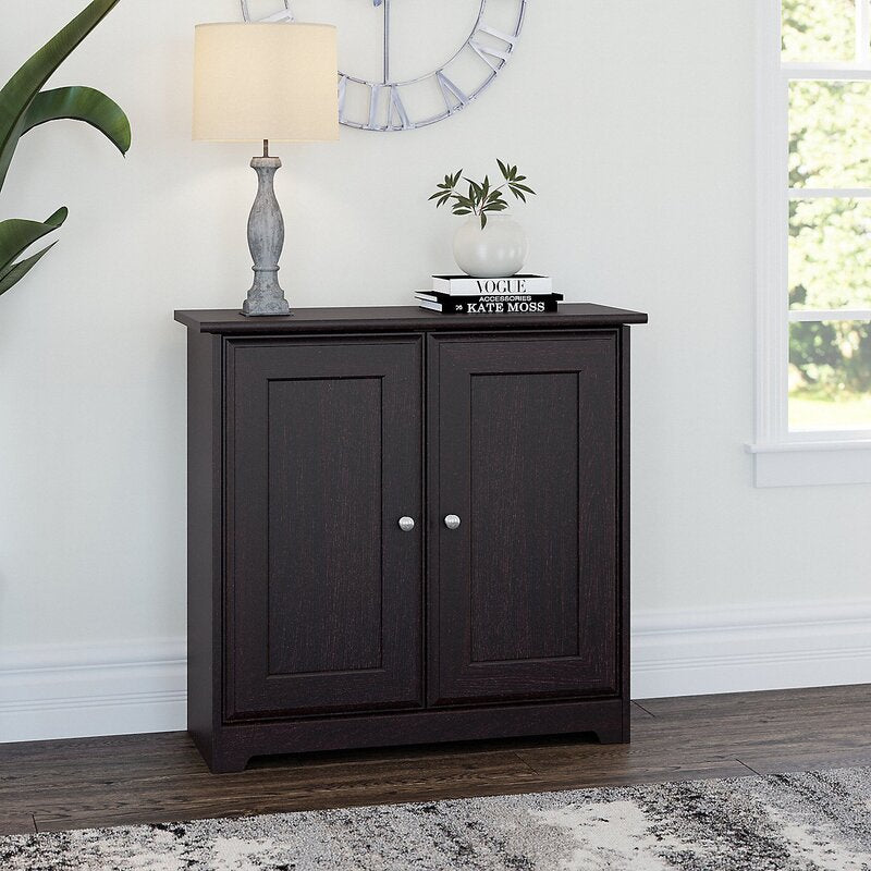 Espresso Oak Katara 2 Shelf Accent Bush Furniture Cabot Small Storage Cabinet