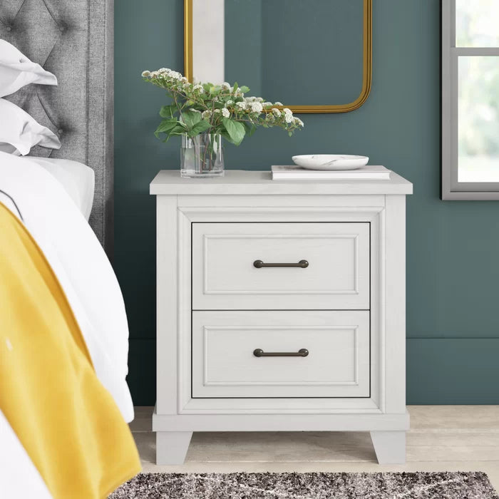 Weathered white shop nightstand