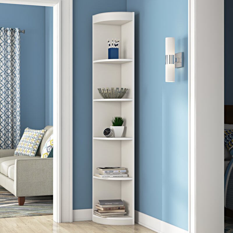Curved outlet corner bookcase