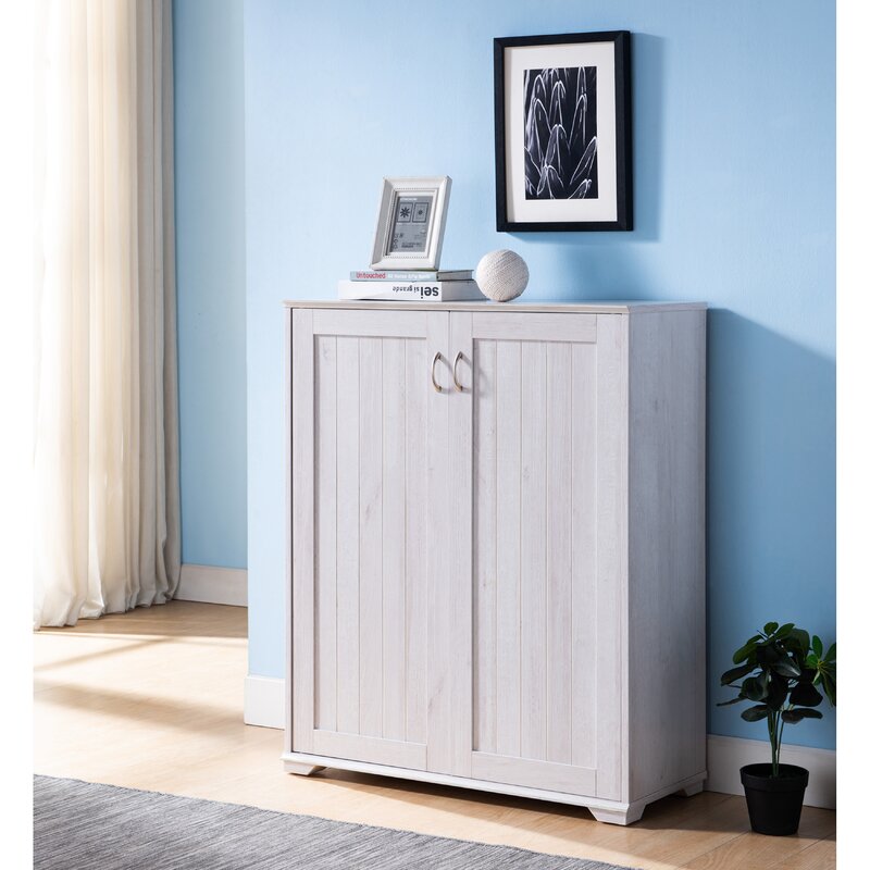 White oak shoe shop cabinet