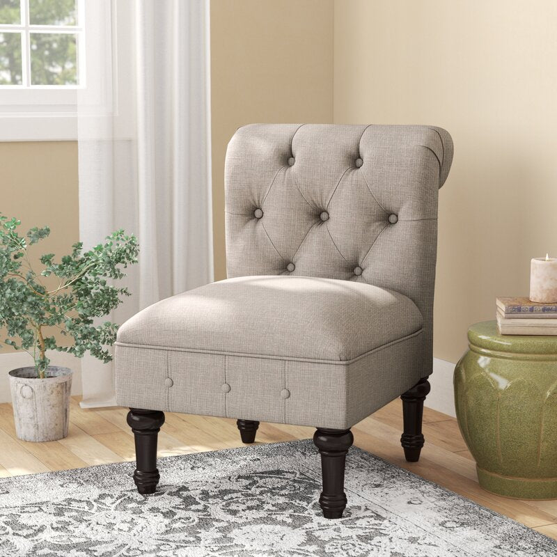 Linen sale slipper chair
