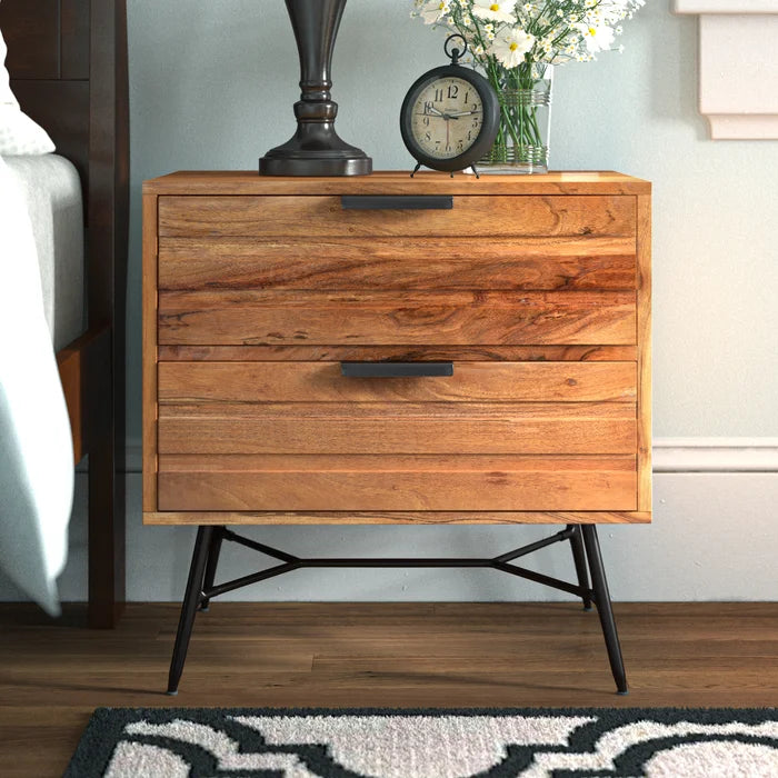 Brown wood hot sale night stand