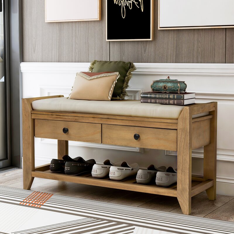 Bench with sale shelf underneath