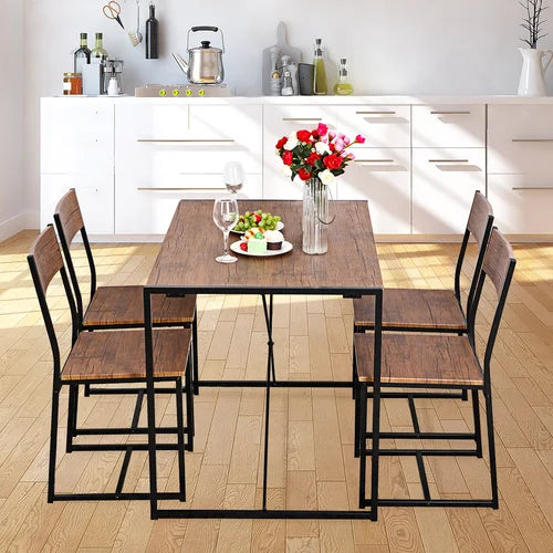 Malm 4 Person Dining Set Temporary Writing Desk and Computer Desk