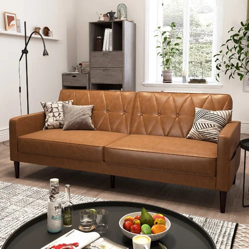 Faux leather convertible sofa online