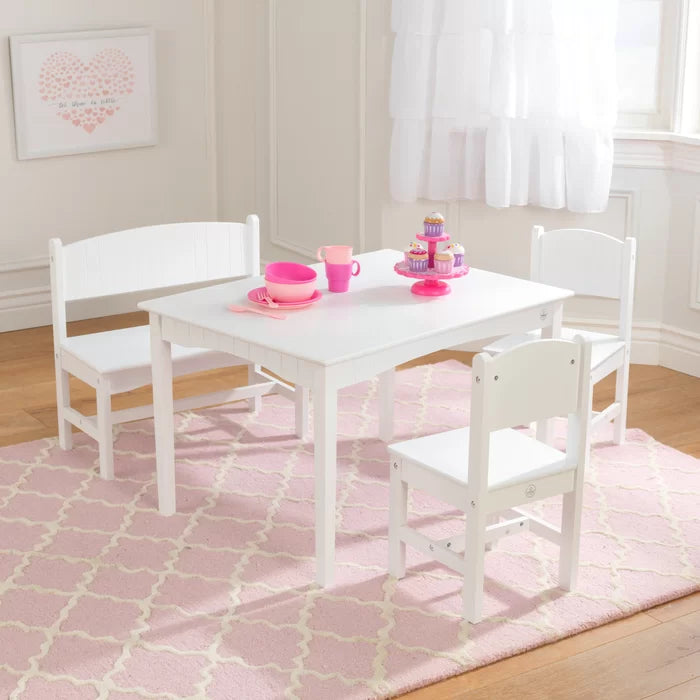 Nantucket Kids 4 Piece Rectangular Play Activity Table and Chair Set