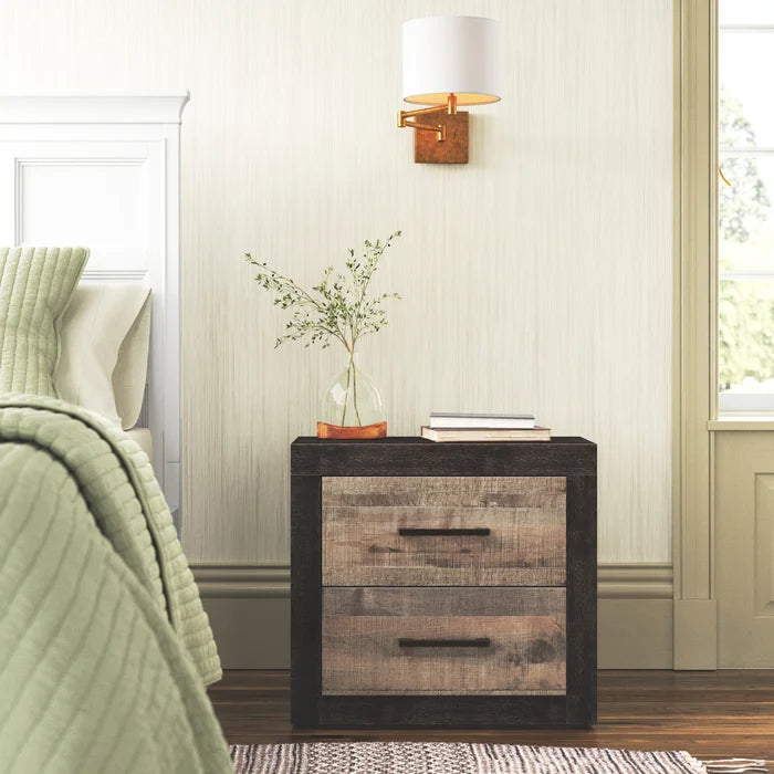 Nicole 24.25 Tall 2 Drawer Nightstand in Brown