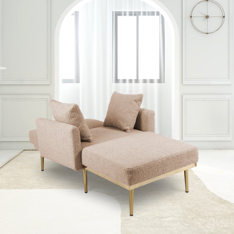 Ninad Tufted Two Arm Flared Arms Reclining Chaise Lounge div