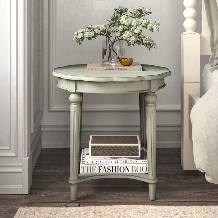 Sage green end deals table