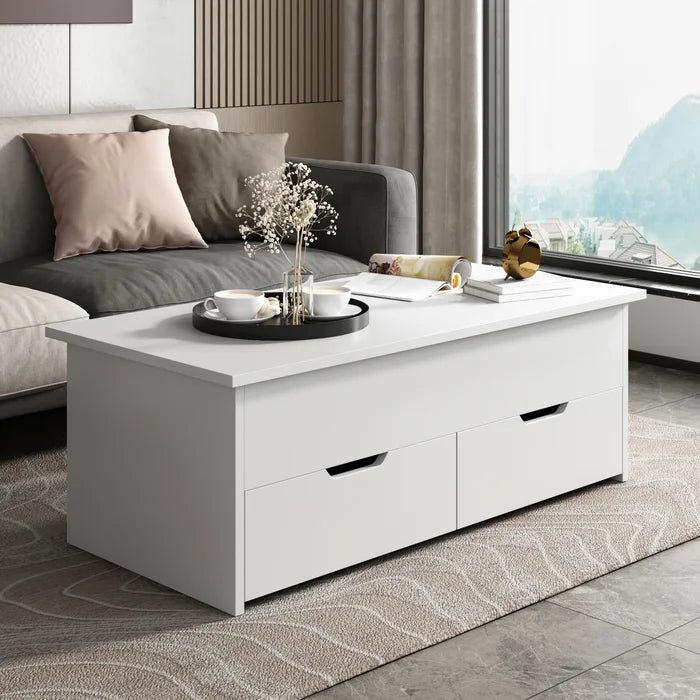 White lift top coffee shop table