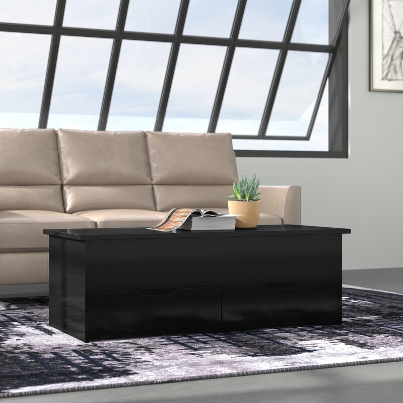 Black lift top top table