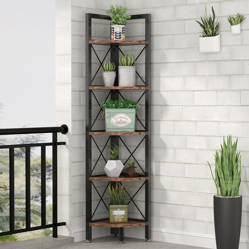 5 tier outlet corner bookcase