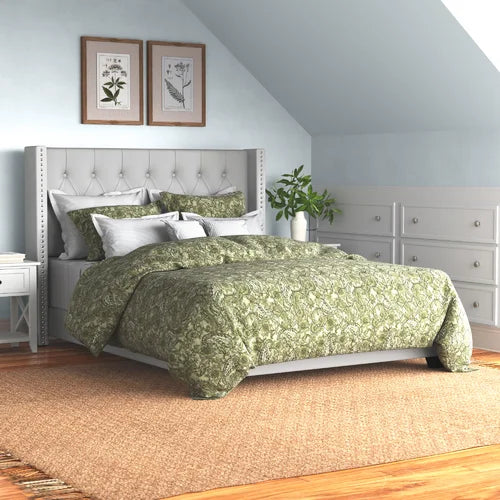Aughe upholstered low profile platform bed hot sale