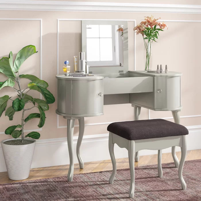Solid wood vanity stool top