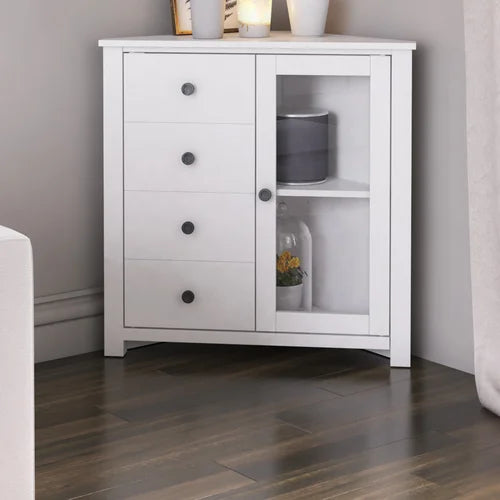 White Seaford 32'' Tall 1 - Door Corner Accent Cabinet <div  class=aod_buynow></div>– Inhomelivings