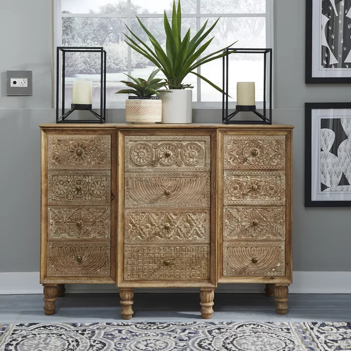 Simas 36 Tall Solid Wood 12 Drawer Apothecary Accent Chest