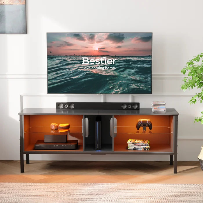 Black glass tv stand 75 inch hotsell
