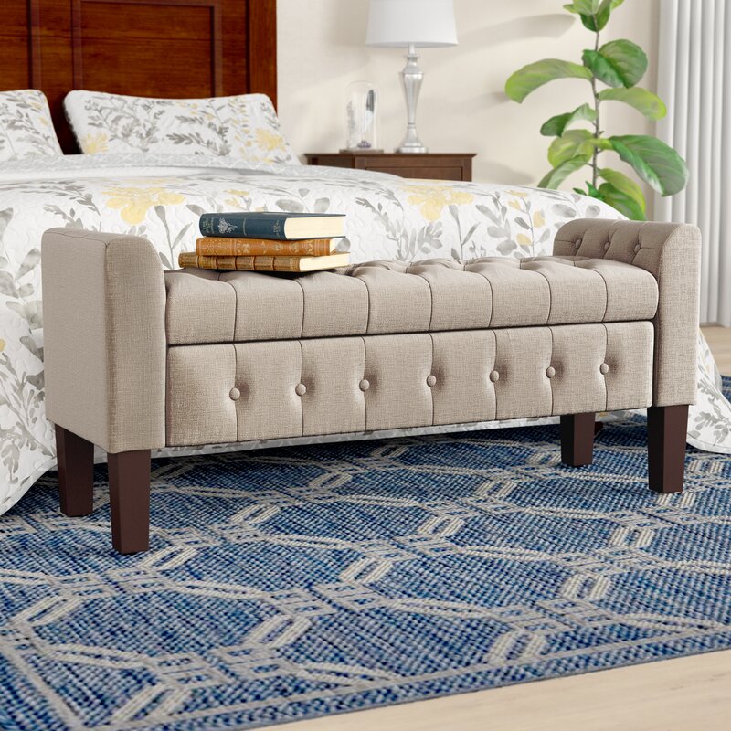 Throggs upholstered flip top on sale storage bench charlton home upholstery