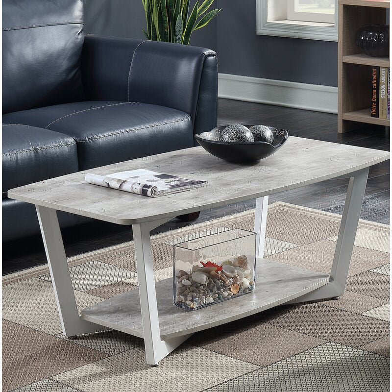 Cross legs coffee sales table with storage