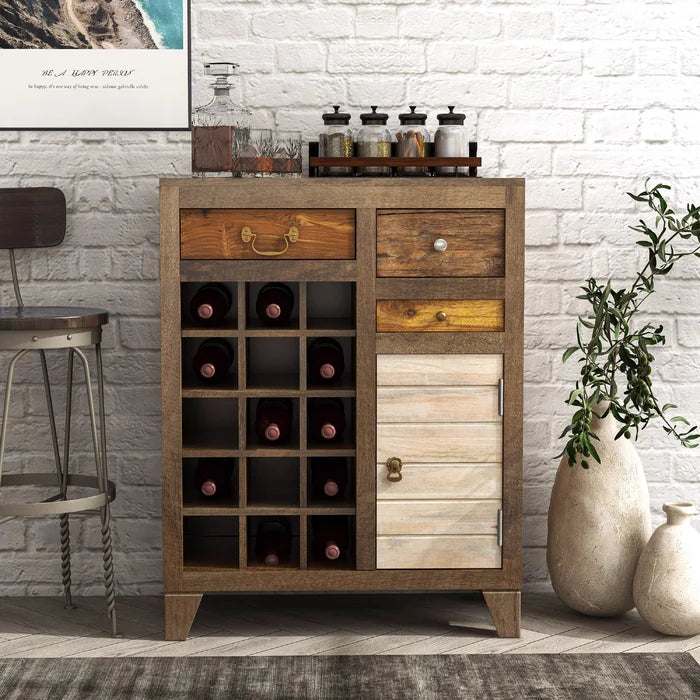 Mango wood sales wine cabinet