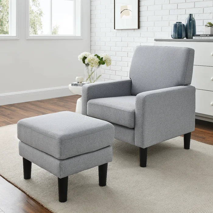 Wide chair with 2025 ottoman