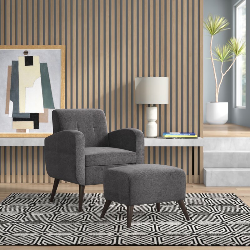 Cozy armchair sales with ottoman