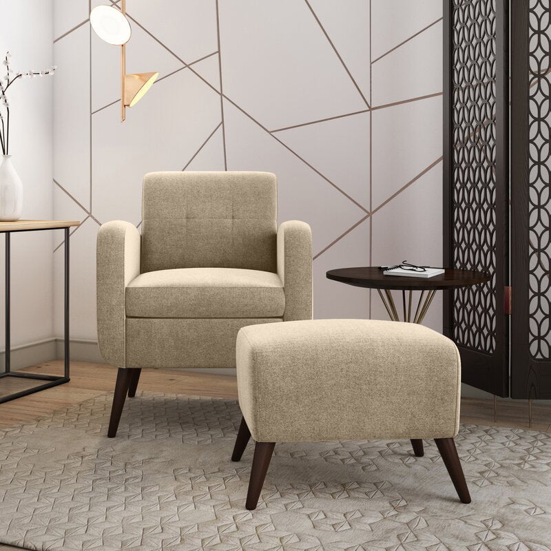 Cozy armchair hotsell with ottoman