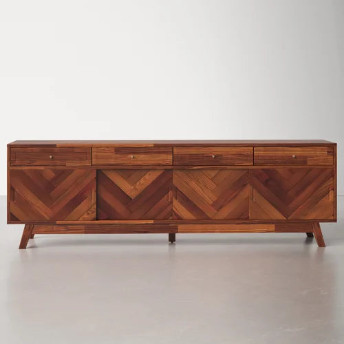 Brown Zeller Solid Wood TV Stand for TVs up to 88