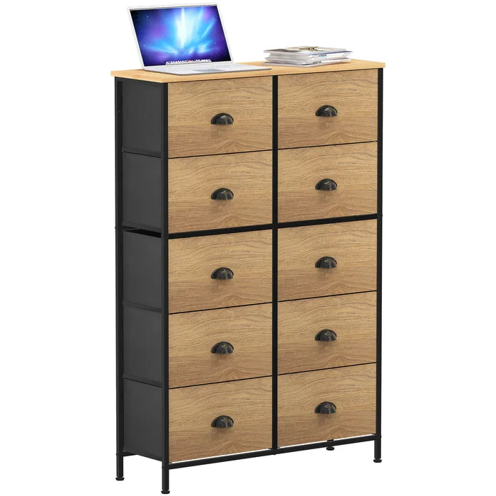 10 Drawer 31.5'' W Durable Wooden Top Offer Plenty Storage Space