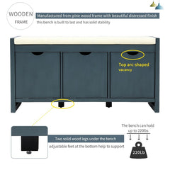 1 - Antique Navy 10 Pair Shoe Storage Cabinet Perfect Inconspicuous Storage Option To Store your Personal