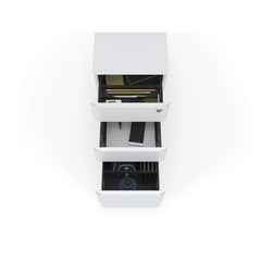 White 11.8'' Wide 3 -Drawer Mobile Steel Vertical Filing Cabinet Slim Modern