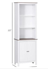 Freestanding Storage Cabinet, Bathroom Linen Tower, Kitchen Cupboard, Buffet Cabinet, Bookcase with Double Door