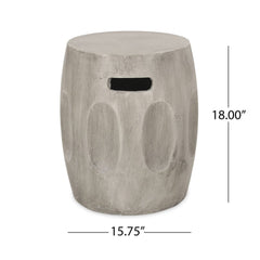 Contemporary Lightweight Concrete Accent Side Table 15.75"W x 15.75"D x 18.00"H Offer An Artful Look for your Outdoor Space with Stunning Aesthetics