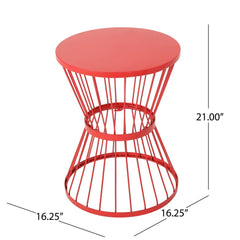 Hand-crafted Round Iron Side Table Add Some Extra Table Space to your Patio Without Dominating your Space or Style