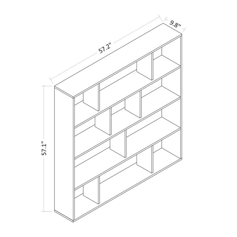 Anthracite/Oak 57.1'' H x 57.1'' W Geometric Bookcase