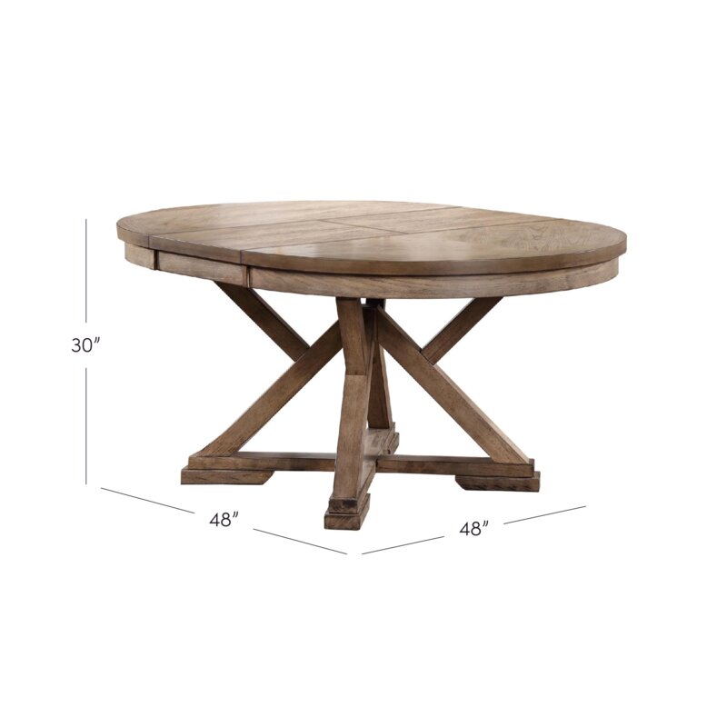 Pedestal Dining Table Manufactured Wood 6 Table Mechanism Self-Storing Leaf Butterfly
