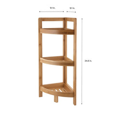 9.05'' W x 24.4'' H x 9.05'' D Solid Wood Free-Standing Bathroom Shelves