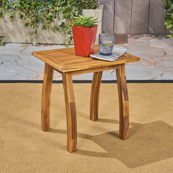 Outdoor Acacia Wood Side Table Add the Perfect Finishing Touch to your Current Backyard