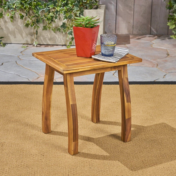 Outdoor Acacia Wood Side Table Add the Perfect Finishing Touch to your Current Backyard