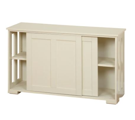 Sliding Door Stackable Cabinet - Antique White Perfect Place to Store your Extra Dishes Add Convenience and Style to your Dining Area