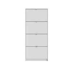 White 12 Pair Shoe Storage Cabinet Clutter Free Space