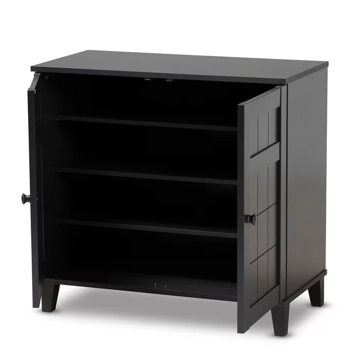 4 Shelves 12 Pair Shoe Storage Cabinet Provides Additional Storage Space