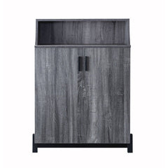 Dark Gray/Black 12 Pair Shoe Storage Cabinet Anti Tipping Hardware Included