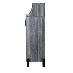 Dark Gray/Black 12 Pair Shoe Storage Cabinet Anti Tipping Hardware Included